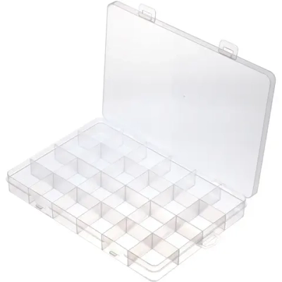 Органайзер для хранения мелочей, 24 ячейки «ИДЕЯДОМА», прозрачный, 19*13*2см (наклейка Селфи)✦