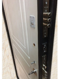 Входная металлическая дверь (RеX) РЕКС 6 Лондон Венге / ФЛ-243 с узором Лиственница бежевая( матовый, без текстуры)