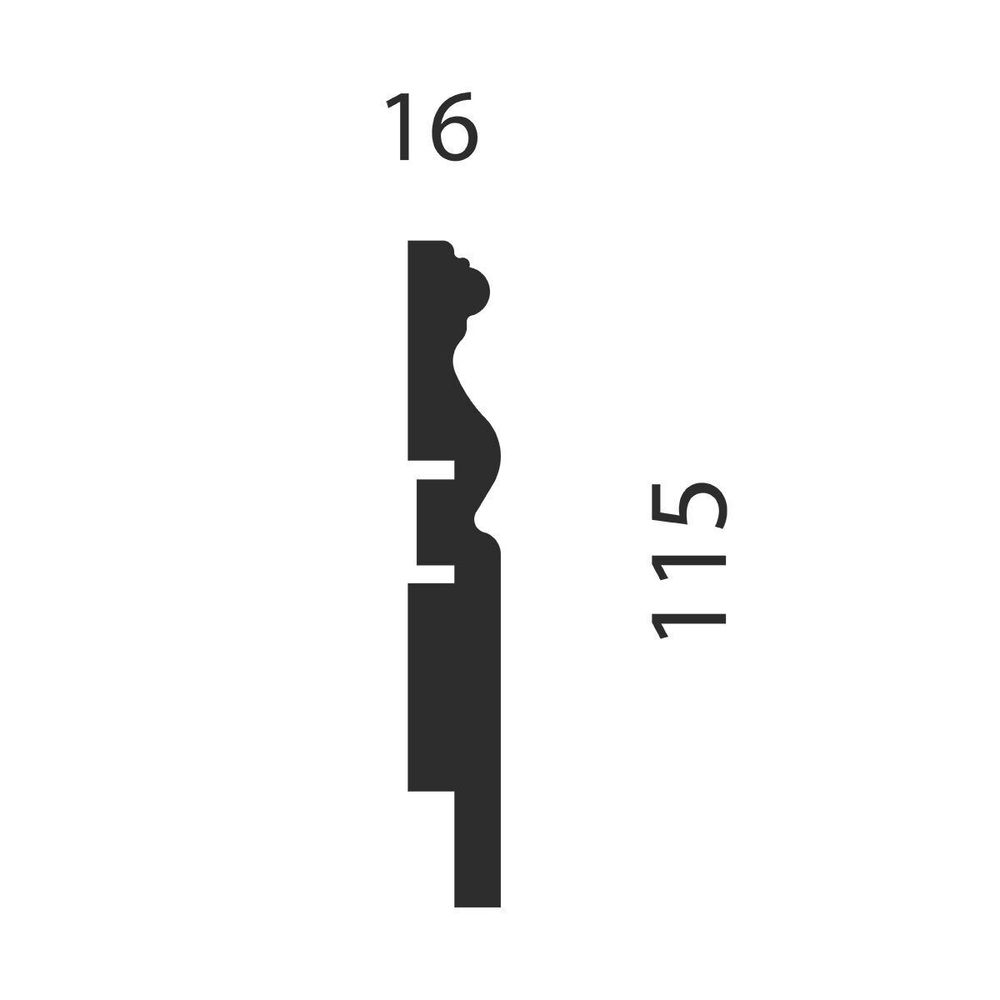 Плинтус под покраску, 115x16 мм