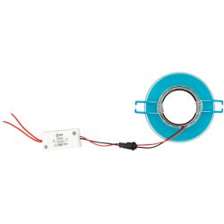 Светильник встраиваемый cо светодиодной подсветкой ЭРА DK LD1 BL под лампу MR16 GU5.3 голубой | Встраиваемые LED светильники