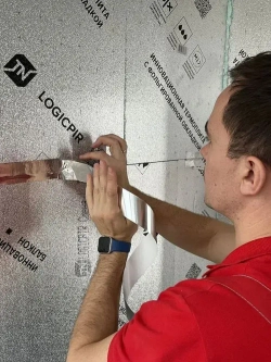 Лента алюминиевая LOGICPIR Технониколь, 50 м х 48 мм (1шт)/ Герметизирующая лента для PIR плит