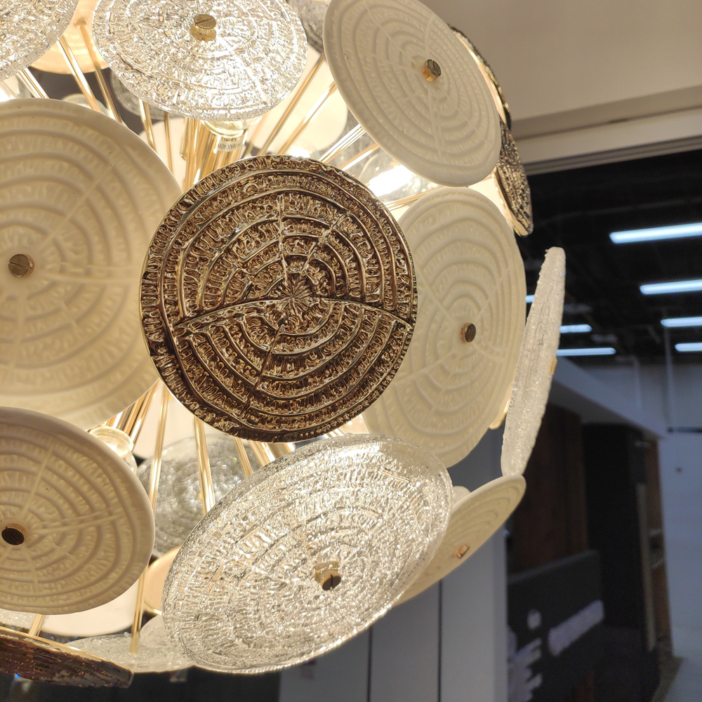 Люстра Cloyd SOLAR C12 / Ø50 см - бел.керамика - золото (арт.10660)