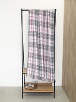 Покрывало DeNASTIA клетка 200x220 хб100% серый/белый Индия