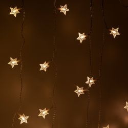 Светодиодная новогодняя гирлянда ЭРА ENIZ-64W Звездочки 1,2*1,3 м теплый белый 64LED IP20