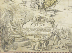 Йохан Баптист Хоманн. Карта Азии. XVIII век. Гравюра с подрисовкой. Нюрнберг, Германия. 70х79,5 см
