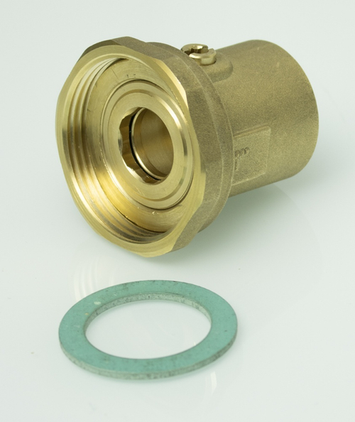 Соединение с нак. гайкой и с встроен. шар. краном 1"1/2 х 1" ViEiR  (80/10/1шт)