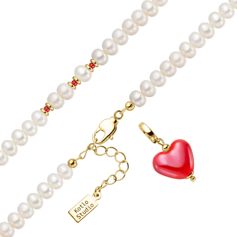 Колье Маленькое сердце (красный)