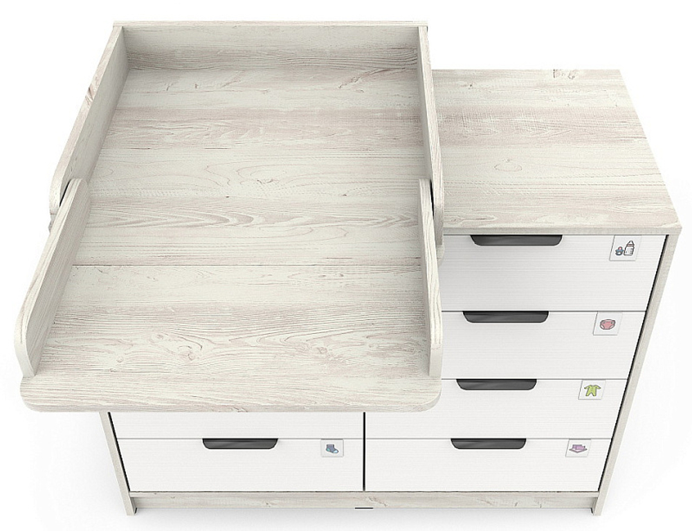 Комод Pituso Kids Optimum ЛДСП Сосна касцина-белый премиум