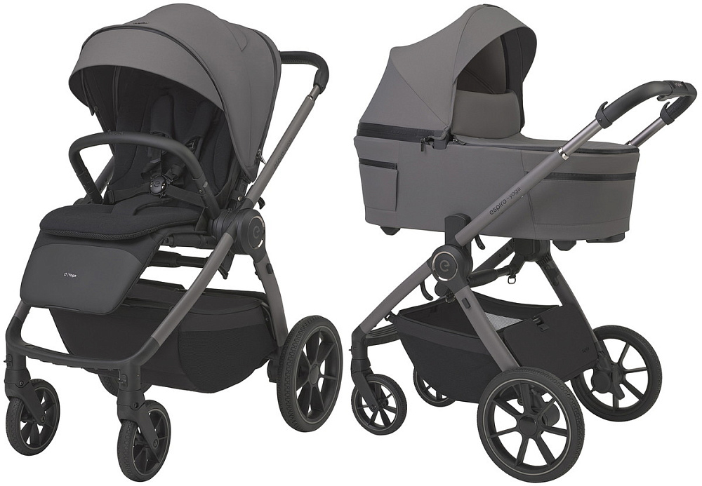 Детская коляска 3 в 1 Espiro Yoga 2026 и автокресло Pi Beige 217 gray zen