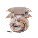 Комплект постельного белья Сатин с Одеялом 100% хлопок на резинке OBR163