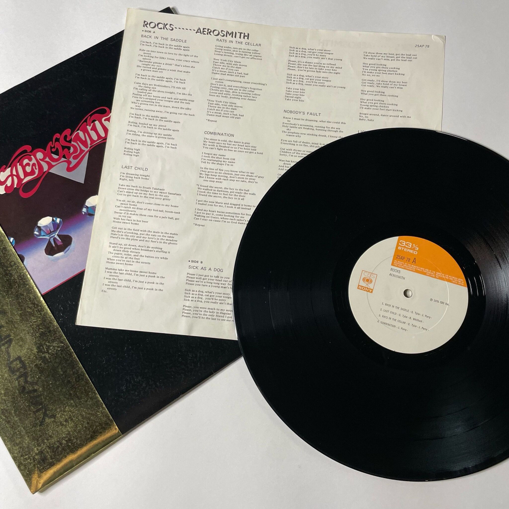 Винтажная виниловая пластинка LP Aerosmith Rocks (Japan 1976) (Obi) Rats In The Cellar