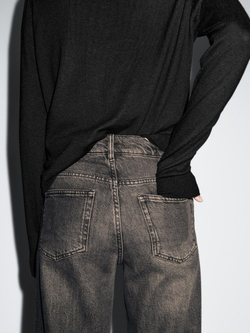 Massimo Dutti Джинсы клеш со средней посадкой, серый