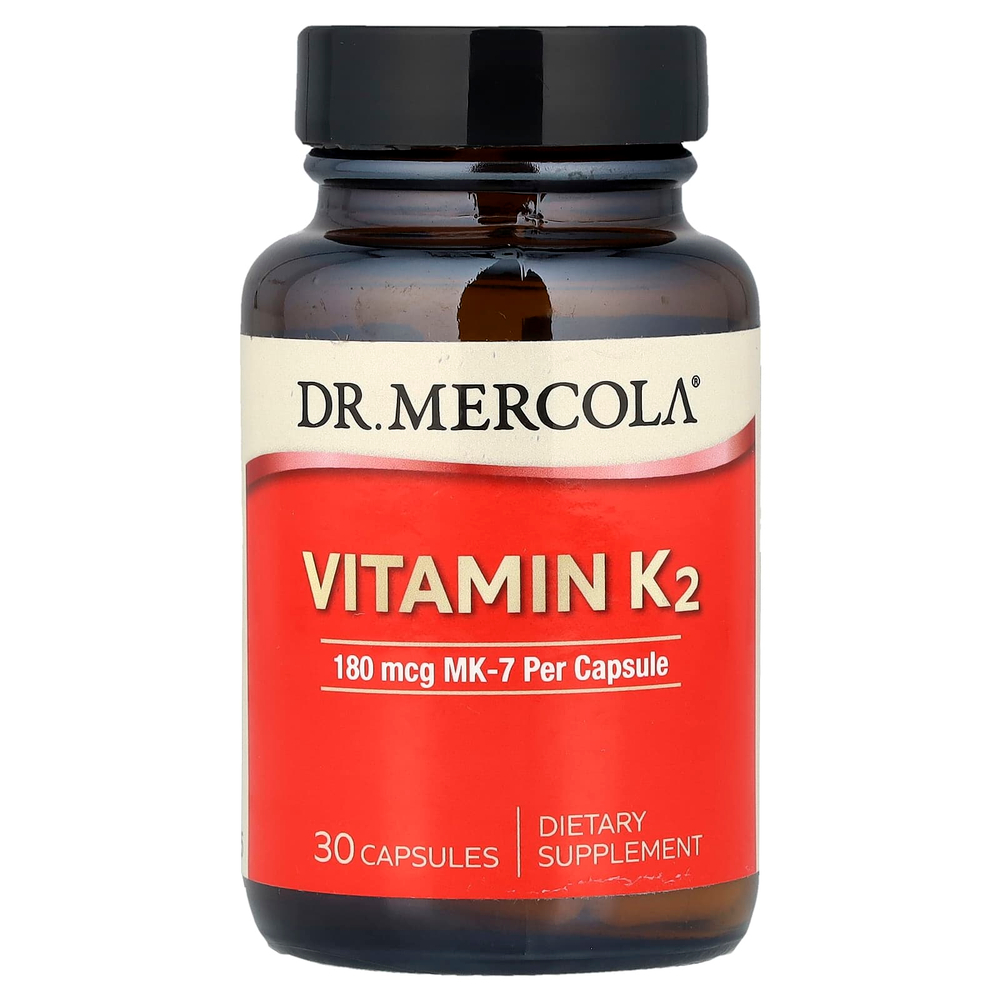 Dr. Mercola, Витамин K2, 180 мкг, 30 капсул