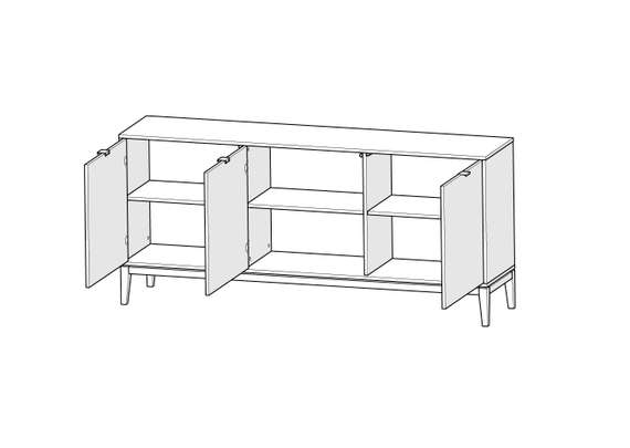 Тумба Fjord 3 двери глубина 42 см (темно-серый)