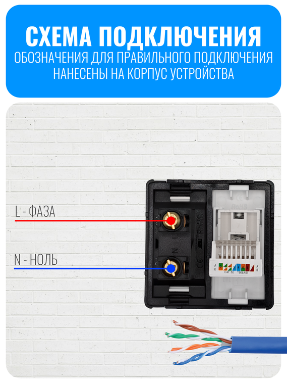 Розетка комбинированная Smart Aura для роутера 220В + RJ45 серия Classic без рамки