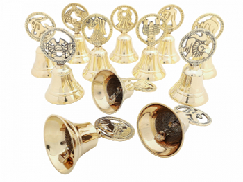 Колокольчик Знак зодиака в круге Весы латунь (полиш) 6,5x6,5x11 см