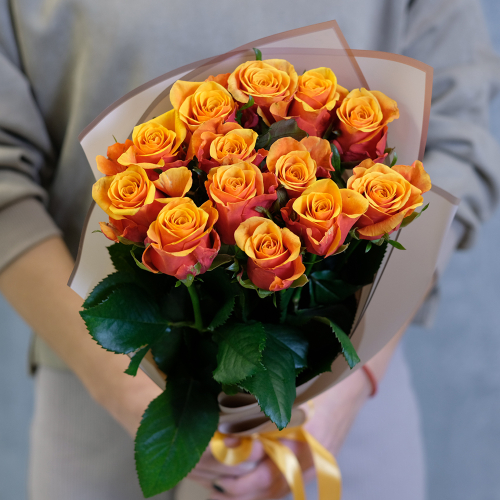 Купить Букет 13 оранжевых роз Espana