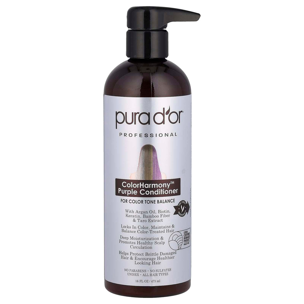 Pura D'or, Professional, фиолетовый кондиционер ColorHarmony™, 473 мл (16 жидк. унций)