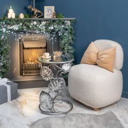 Столик приставной Monstera Deliciosa (Монстера) Античное серебро