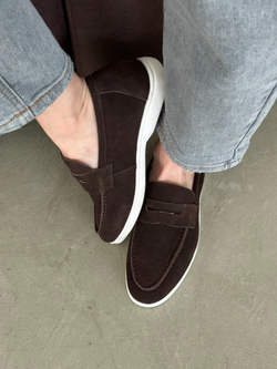 Лоферы из натуральной замши