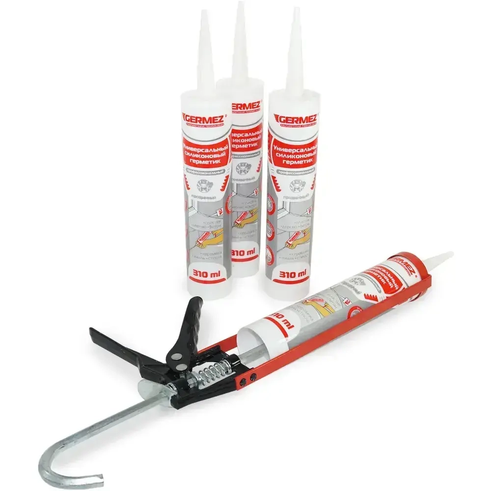 Герметик силиконовый прозрачный 310 мл санитарный универсальный Germez