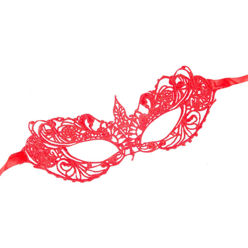 Красная ажурная текстильная маска Кэролин Bior Toys Erowoman-Eroman EE-20357-3