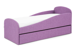 Детская мягкая кровать с ящиком Бельмарко Letmo черничный мусс рогожка