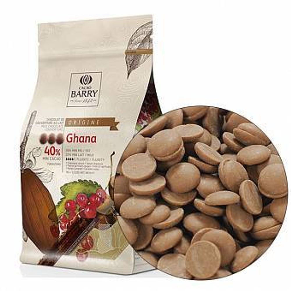 Шоколад молочный Cacao Barry Ghana 40%, 100 гр