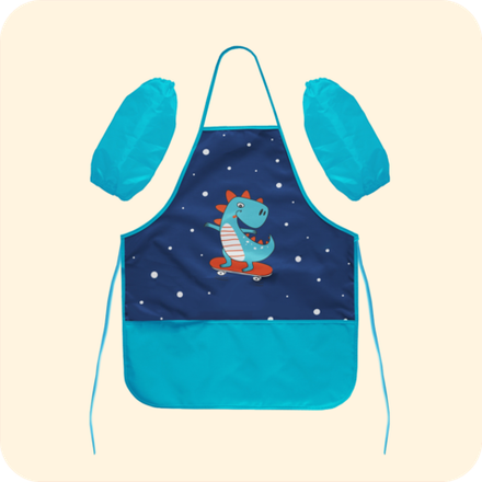 Фартук для творчества на завязках. Динозавр
