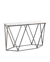 Авалон 122*41 серый мрамор каркас нержавеющая сталь темный хром