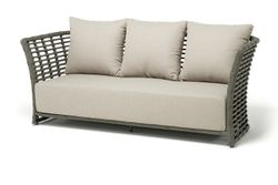 "Валенсия" диван из искусственного ротанга трехместный, цвет серый