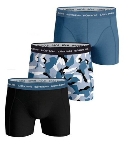 Мужские спортивные боксеры Björn Borg Shorts Sammy BB Nordic Camo 3P - skyway