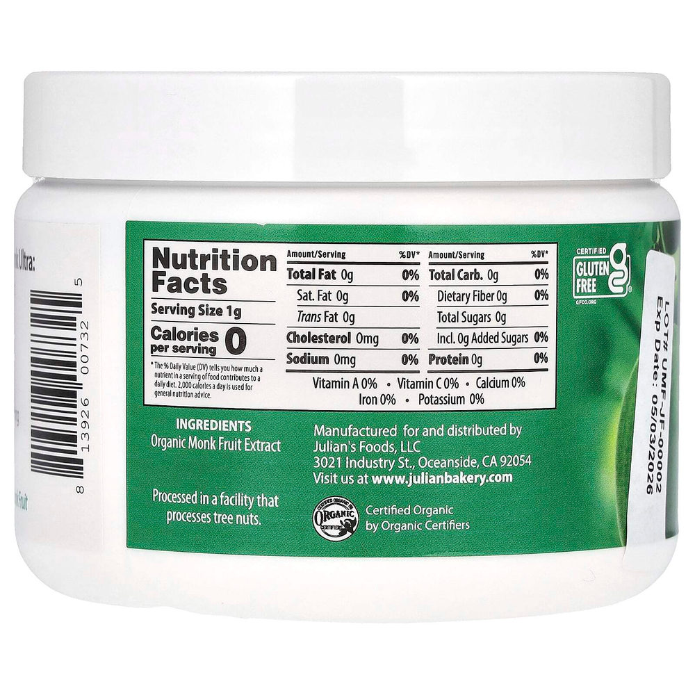 Julian Bakery, Pure Monk Ultra, подсластитель, 75 г (2,65 унции)