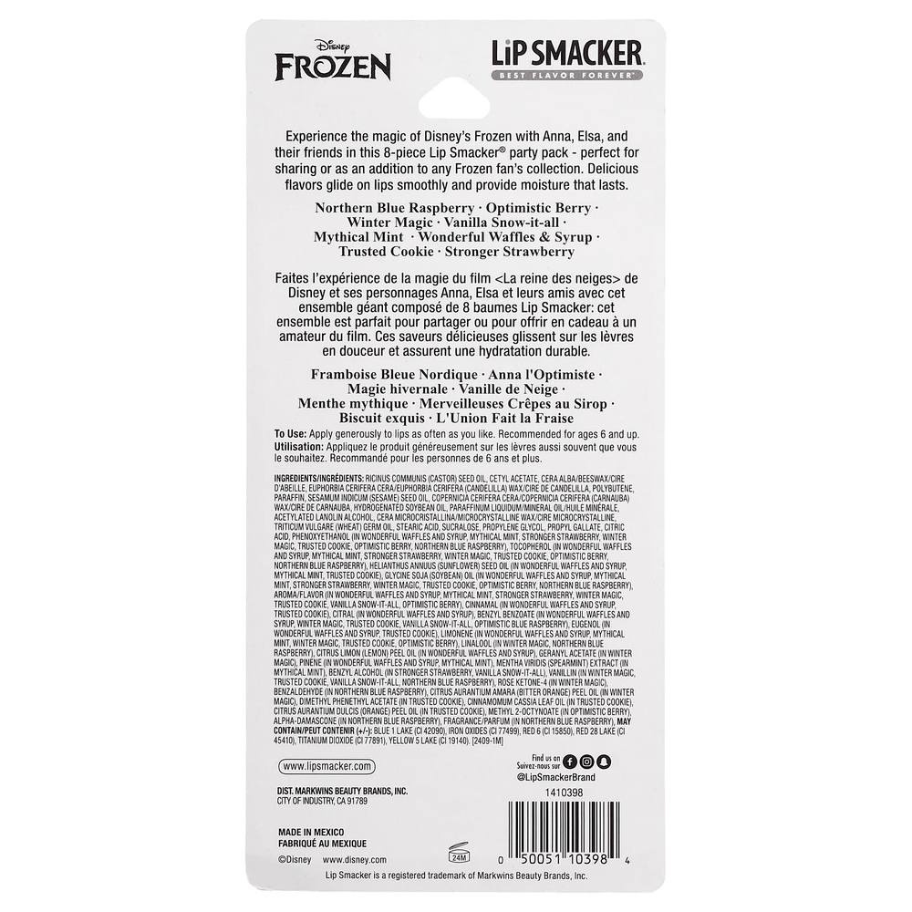 Lip Smacker, Disney Frozen, бальзам для губ, праздничный набор, 8 шт., 32 г (1,12 унции)