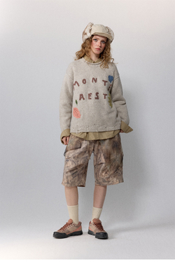 Свитер Винтажный Nothomme Monterest vintage distressed round neck hand-embroidered sweater