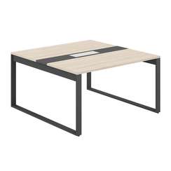 AG.2-1414.AR.72.AN.AN / Стол для переговоров 1400х1438х750 / профиль О-образный: 70х20 антрацит; лючок: серебро; столешница: ак.равелло вставка антрацит