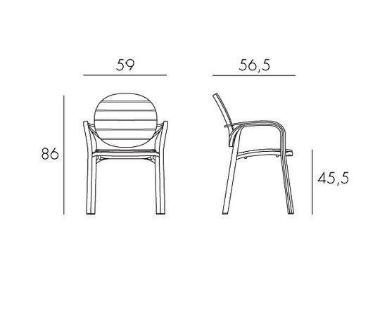 Кресло пластиковое Palma тортора Италия