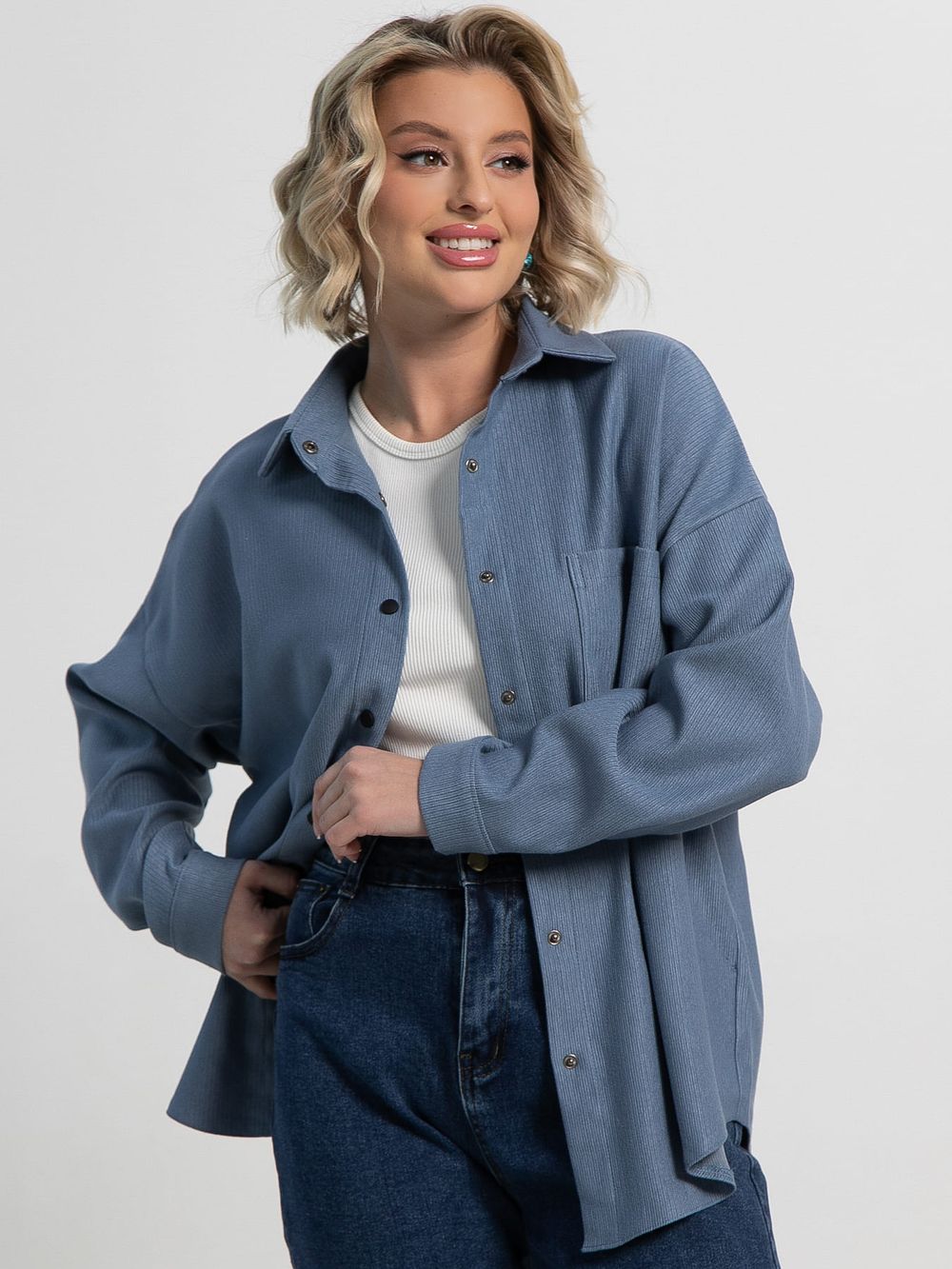 Рубашка Загадочная девушка (джинс) Б15168-4М LT Collection