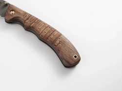 Складной нож "Охотник", сталь Х12МФ, рукоять береста/орех