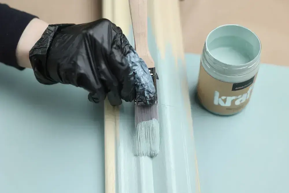 Краска для мебели и декора меловая AMOdecor МЯТА (0,25 кг) матовая, акриловая, без запаха, для дерева, дверей