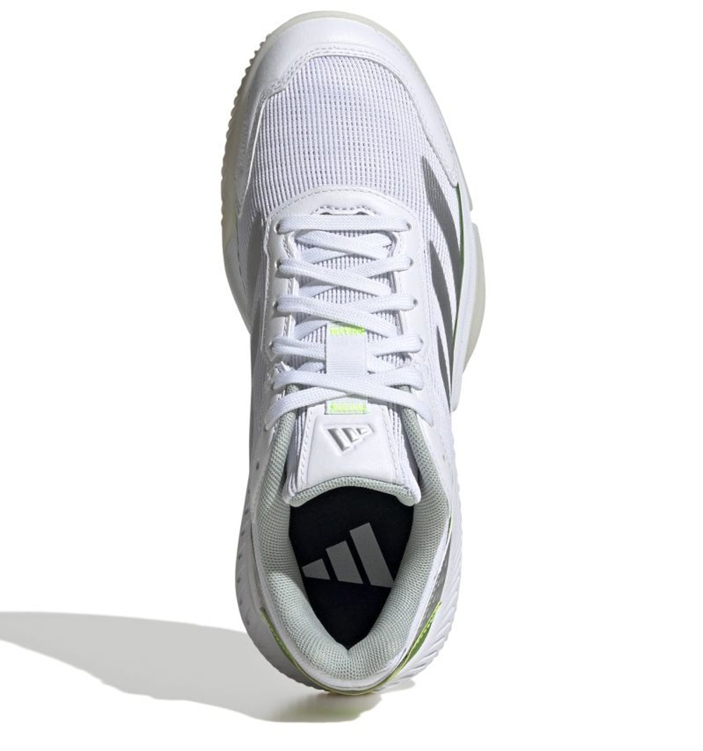 Женские кросовки для падел Adidas Courtquick Padel W - ftw белый/серебристый металлик/яркий лимонный