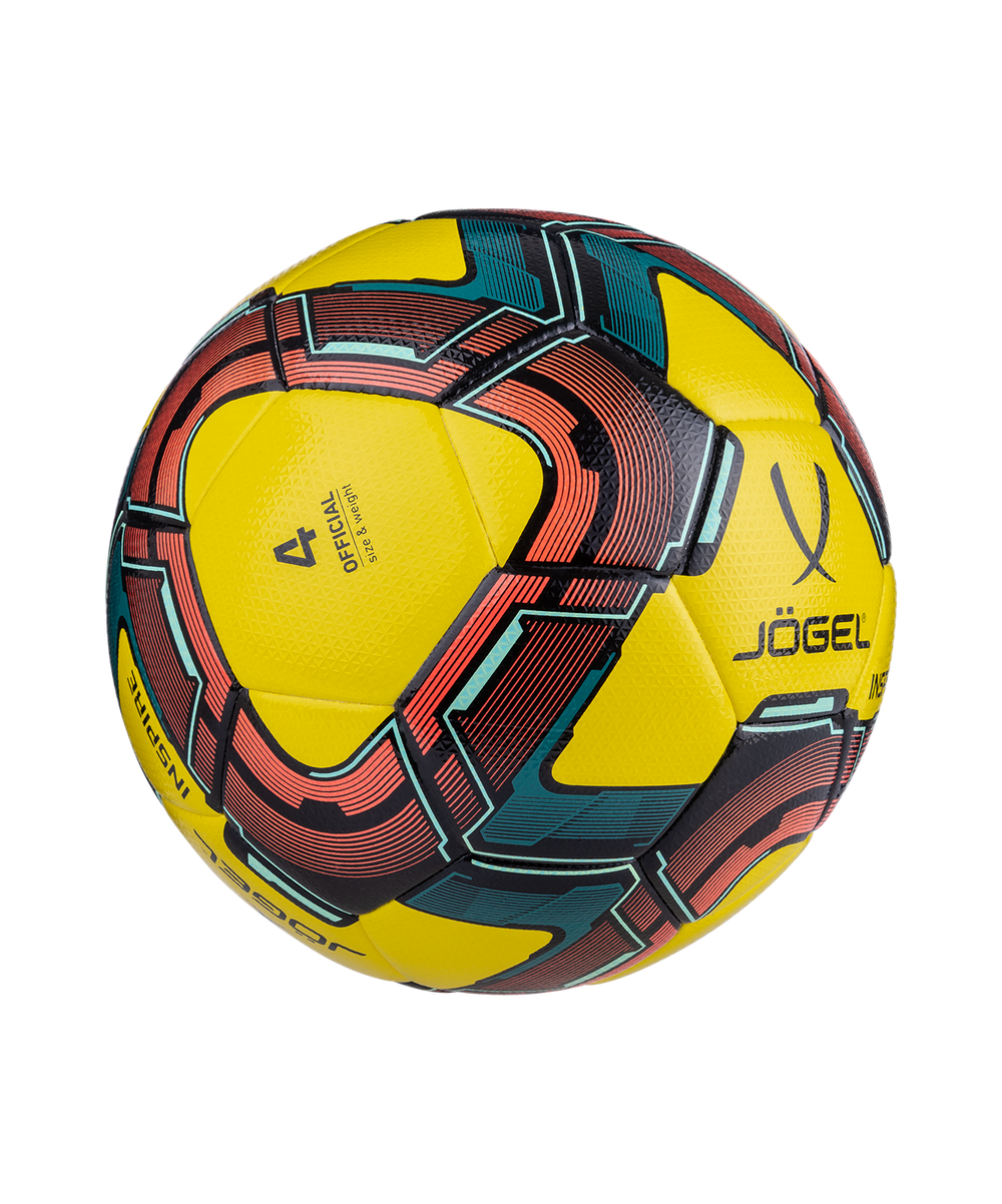 Мяч футзальный Inspire №4, желтый/черный/красный
