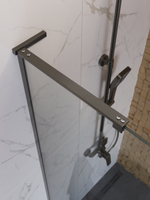 Душевая перегородка BelBagno UNO-L-1-TB-60-C-GM профиль оружейная сталь, стекло прозрачное