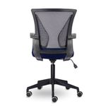 Кресло BRABIX "Wings MG-309", пластик черный, сетка, черное/синее, 532013