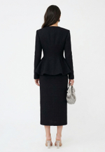 Жакет твид с баской