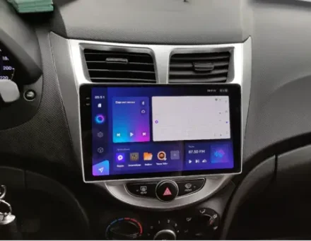 Магнитола для Hyundai Solaris 1 2010-2016 (рамка серебро) - Teyes CC3-2K на Android 10, 2K QLED, ТОП процессор, CarPlay, 4G SIM-слот