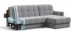 Угловой диван Босс Слип 160 Велюр Монолит сталь
