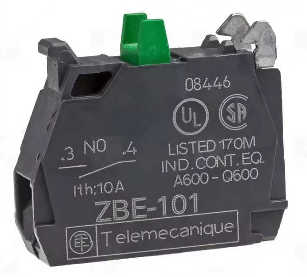 Блок контактов для кнопок, 1НО, винтовое крепление Schneider Electric ZBE101