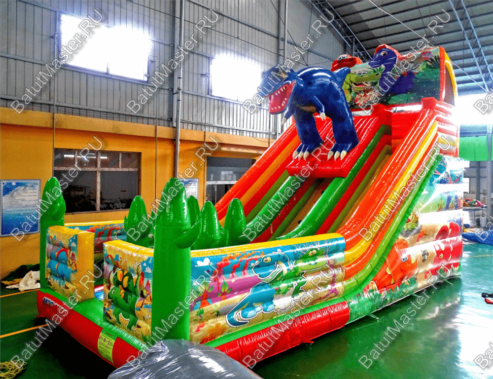 Детский надувной батут-горка "Зов динозавра", 10*5*7 м