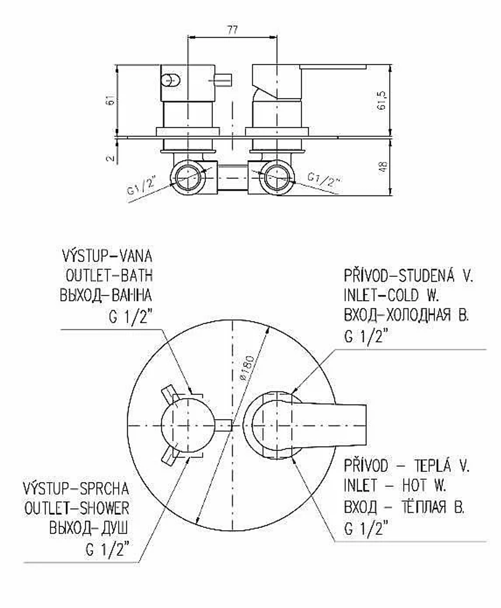 Смеситель для душа Rav-Slezak COLORADO CO186KBZ